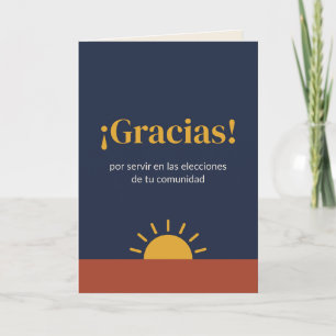 ¡Gracias! Spanische Dankeskarten für Wahlhelfer Karte