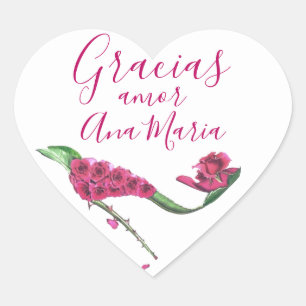 Gracias zapatos de tacón de hada floral rosa Herz-Aufkleber
