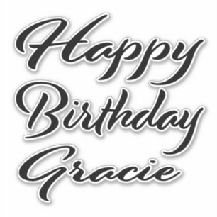 Gracie Name Vorname black Sticker Geburtstag
