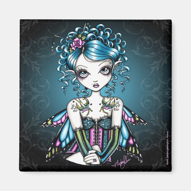 "Gracie" Swallow Tattoo Fairy Art Magnet (Vorne)