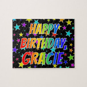 "GRACIE" Vorname, Spaß "GLÜCKLICHER BIRTHTAG" Puzzle