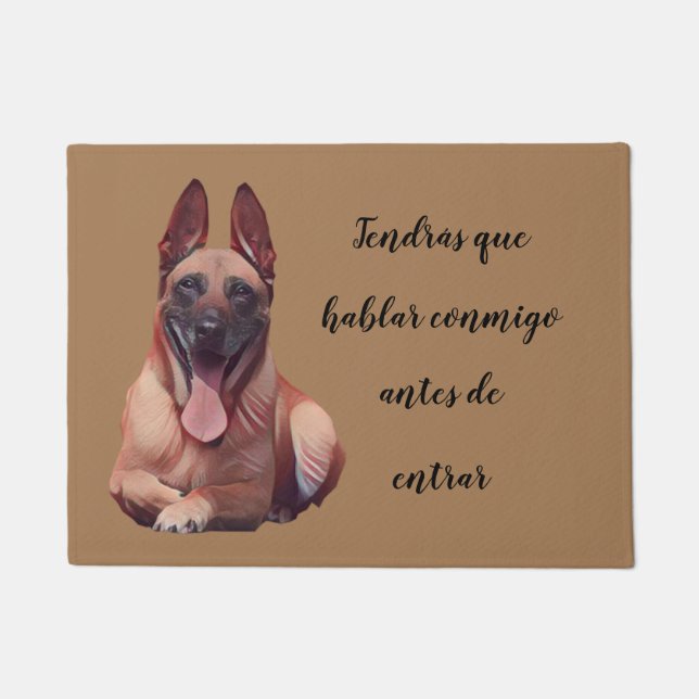 Gracioso Felpudo Belga Malinois Perro Doormat Fußmatte (Vorderseite)