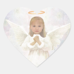 Gracious - Little Girl Angel Praying Herz-Aufkleber