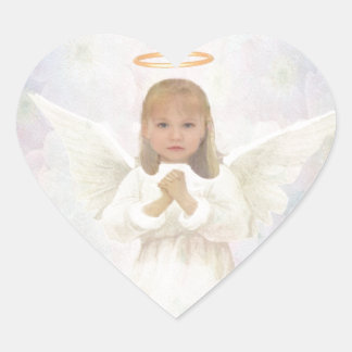 Gracious - Little Girl Angel Praying Herz-Aufkleber
