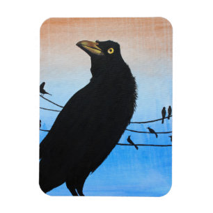 Grackle Austin Texas Bird Nature Wildlife Malerei Magnet