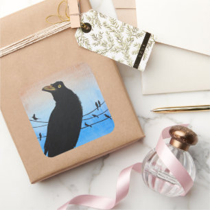 Grackle Austin Texas Vogel Liebhaber Wildlife-Male Quadratischer Aufkleber