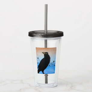 Grackle Austin Texas Vogel Natur Wildleben Malerei Acryltrinkbecher