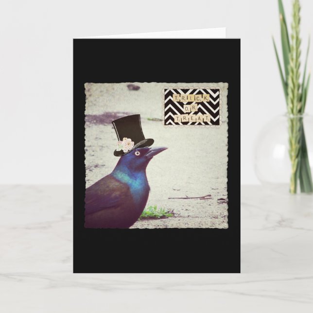 Grackle Trick oder Trete Karte (Vorderseite)