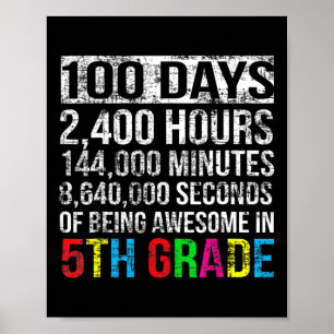 Grad 100 Tag Countdown 100 Tage Schulgeschenke t Poster