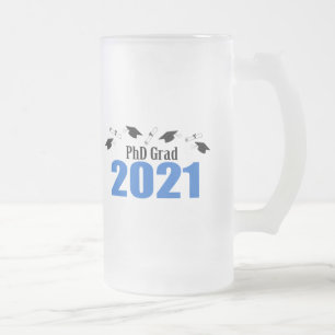 Grad 2021 Karten und Diplome (blau) Mattglas Bierglas