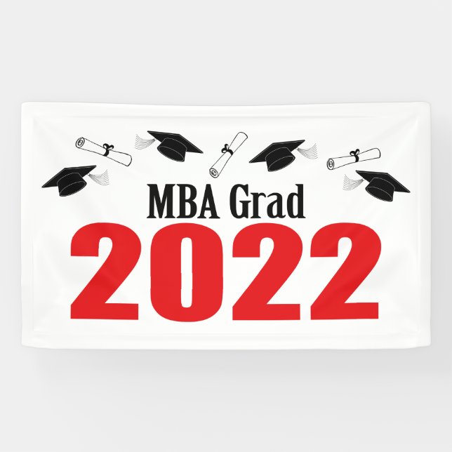 Grad 2022 Karten und Diplome (rot) Banner (Horizontal)