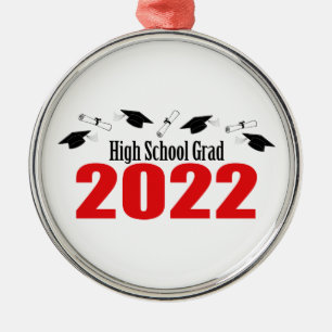 Grad 2022 - Karten und Diplome (rot) Ornament Aus Metall
