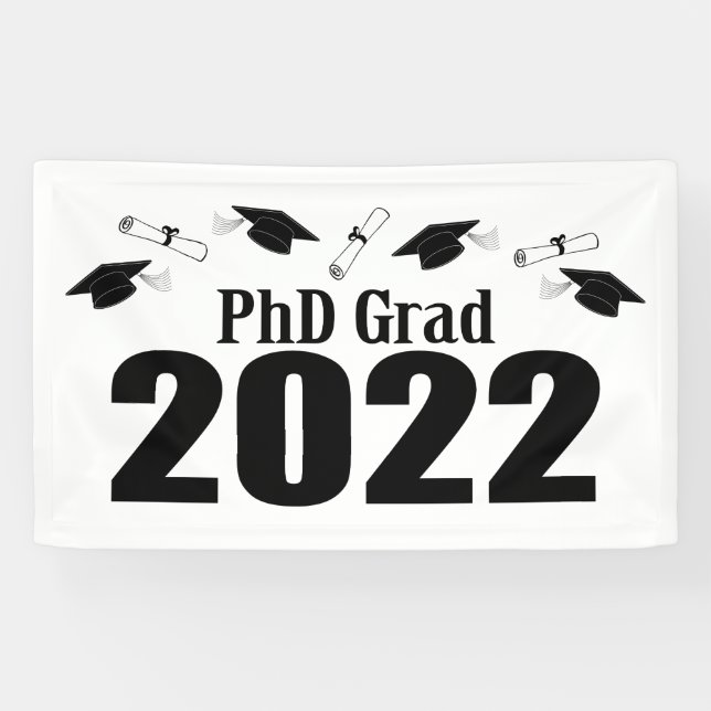 Grad 2022 Karten und Diplome (schwarz) Banner (Horizontal)