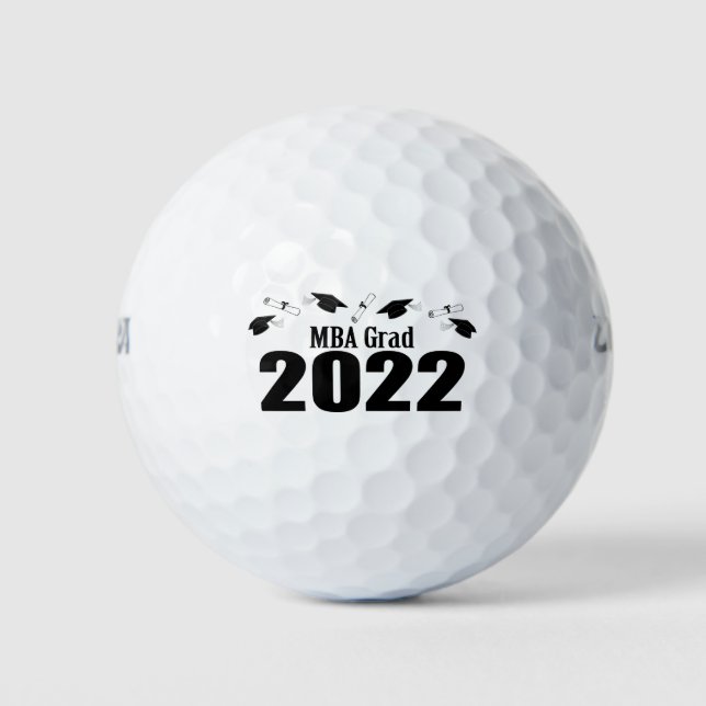 Grad 2022 - Karten und Diplome (schwarz) Golfball (Vorderseite)