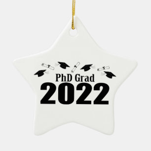 Grad 2022 Karten und Diplome (schwarz) Keramik Ornament