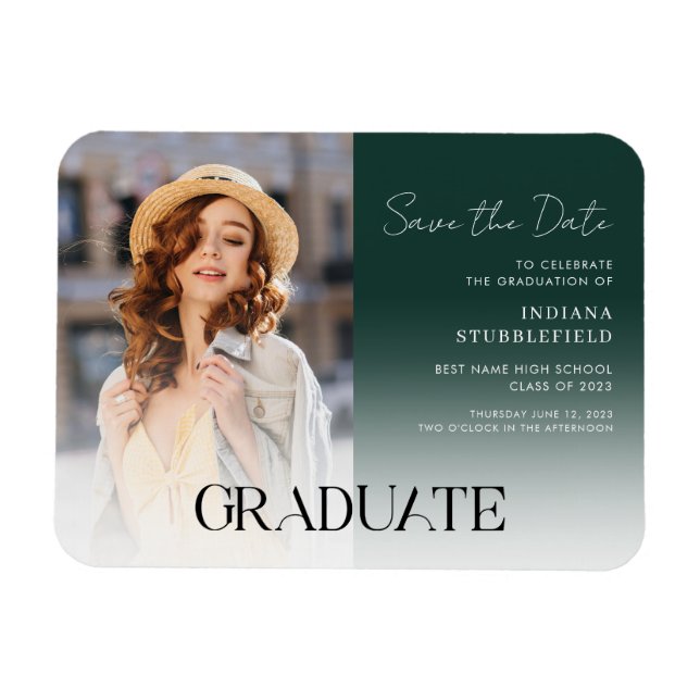 Grad 2023 Foto Abschluss Save the Date Magnet (Horizontal)
