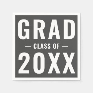 Grad 2023 Holzkohle Grau moderne Typografie Serviette