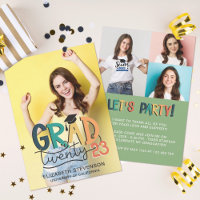 Grad 2023 Retro farbenfrohe Graduierungsparty 4 Fo