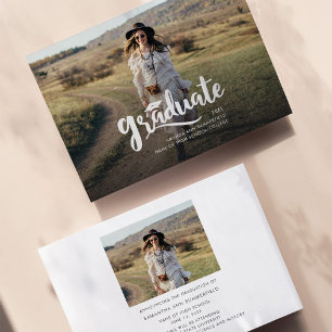 Grad 2023 Two Photo Modern Graduation Announcement