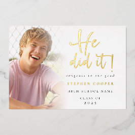 Grad 2024 Foto er tat es Gold Foil Ankündigung