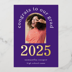 Grad 2025 Arch Foto Lila Goldfolie Ankündigung