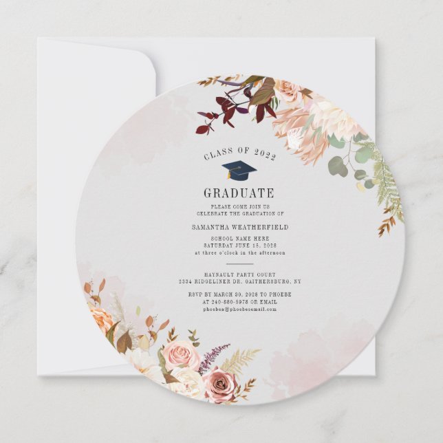 Grad 2025: Blumenstudium Einladung (Vorderseite)