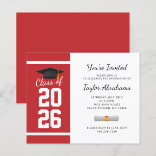 Grad 2025 Einladung zur Red Graduation Party