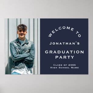 Grad 2025 Foto Begrüßung Graduation Party Marine Poster