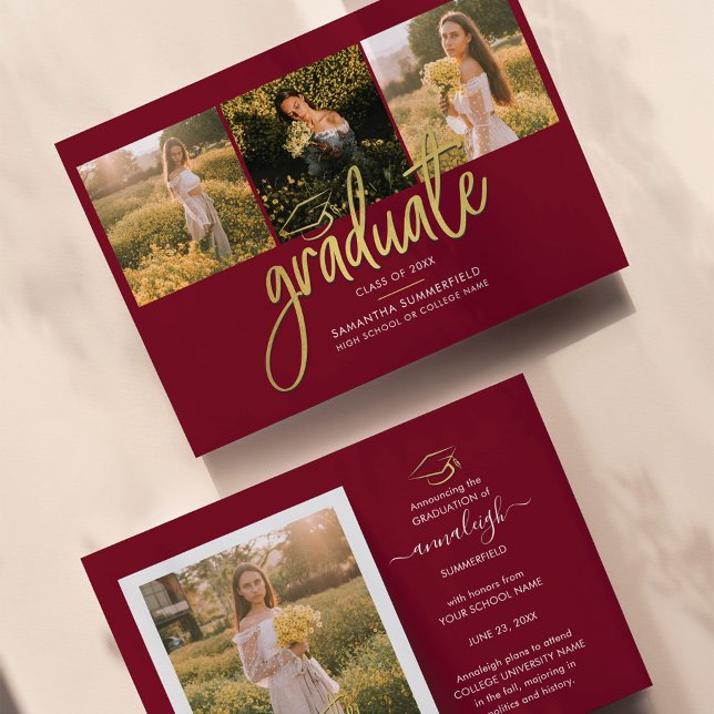 Grad 2025 Foto Collage Abschluss Ankündigung (Von Creator hochgeladen)