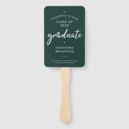 Grad 2025 Foto Green und Silver Script Abschluss Fächer