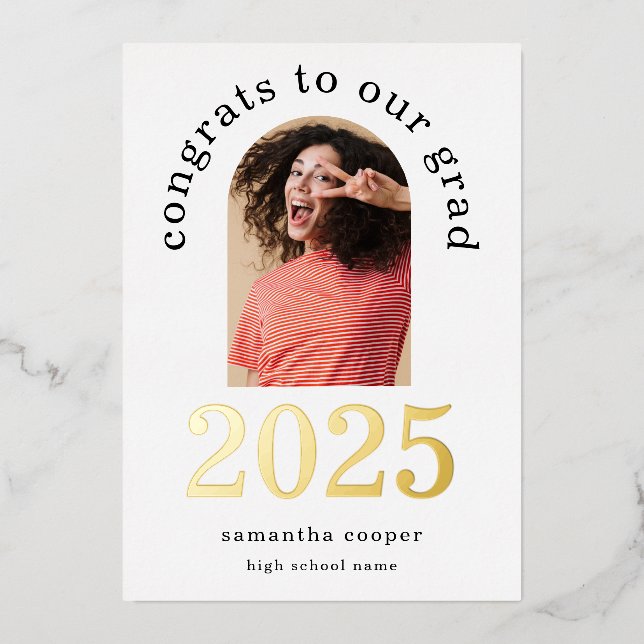 Grad 2025 Foto Real Gold Foil Ankündigung (Vorderseite)