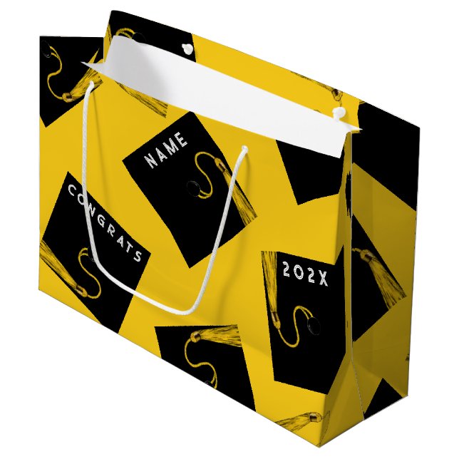 Grad Abschluss 2025 Große Geschenktasche Geschenktüte (Vorderseite Schrägansicht)