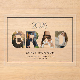 GRAD Acrylic Typography 4 Image Graduation  Acryleinladungen