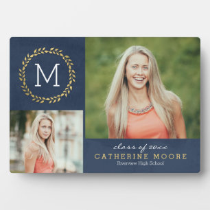 Grad anfänglicher EDITABLE FARBEN Abschluss Plaque Fotoplatte