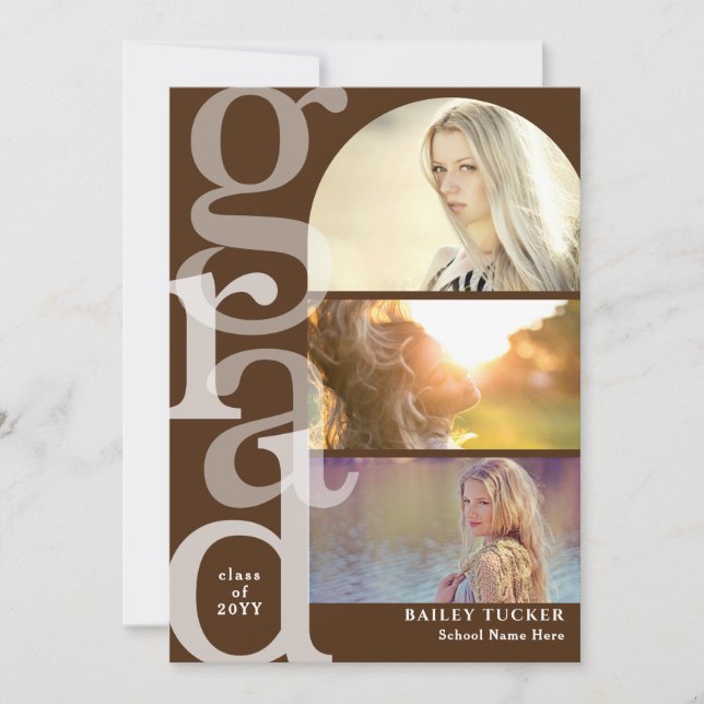 GRAD Arch Foto Brown Abschluss Ankündigung (Vorderseite)