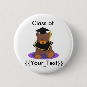 Grad Bear Button