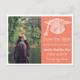 Grad Bohemisch-Hutkoralle Save the Date Foto Ankündigungspostkarte