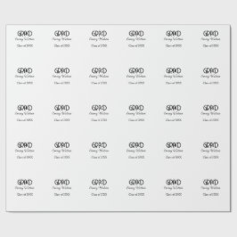 Grad bold letter graduation name class of 20XX sim Geschenkpapier