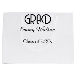 Grad bold letter graduation name class of 20XX sim Große Geschenktüte