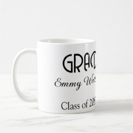 Grad bold letter graduation name class of 20XX sim Kaffeetasse