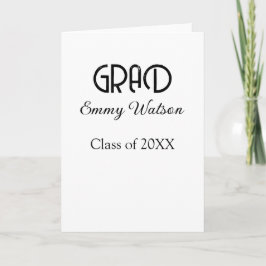 Grad bold letter graduation name class of 20XX sim Karte