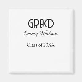 Grad bold letter graduation name class of 20XX sim Magnet