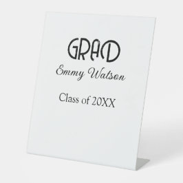 Grad bold letter graduation name class of 20XX sim Sockelschild