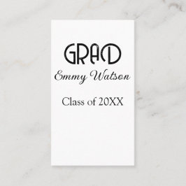 Grad bold letter graduation name class of 20XX sim Visitenkarte
