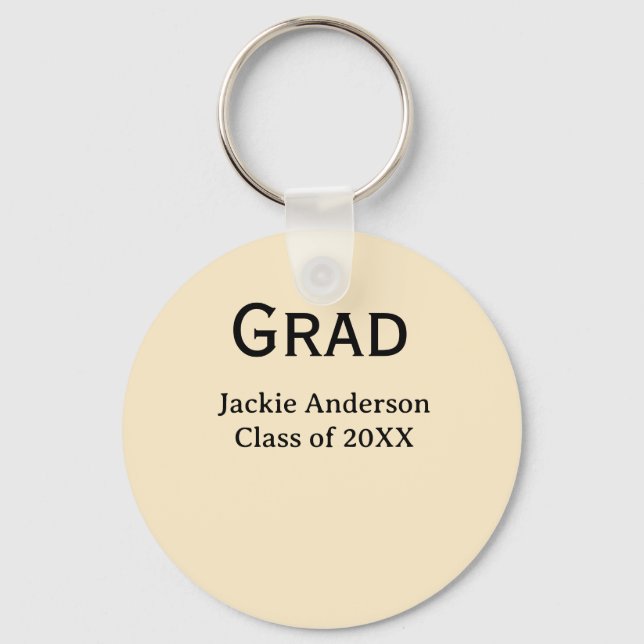 Grad bold letter name class of 20XX yellow pastel  Schlüsselanhänger (Vorderseite)