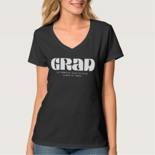 Grad Bold Retro Stilvolle moderne weiße Typografie T-Shirt