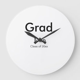 grad boy add name congrats date year text große wanduhr