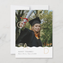 GRAD-Buchstaben in Folie mit scharfer Kante Dankeskarte