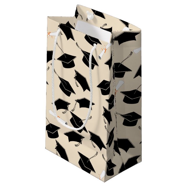 Grad-Cap-Abschluss Kleine Geschenktüte (Vorderseite Schrägansicht)