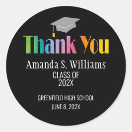 Grad Cap Abschluss Vielen Dank Runder Aufkleber